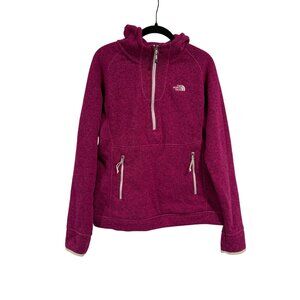 The North Face Crescent Sunshine Quarter Zip Hooded Fleece Pullover‎ Magenta Med